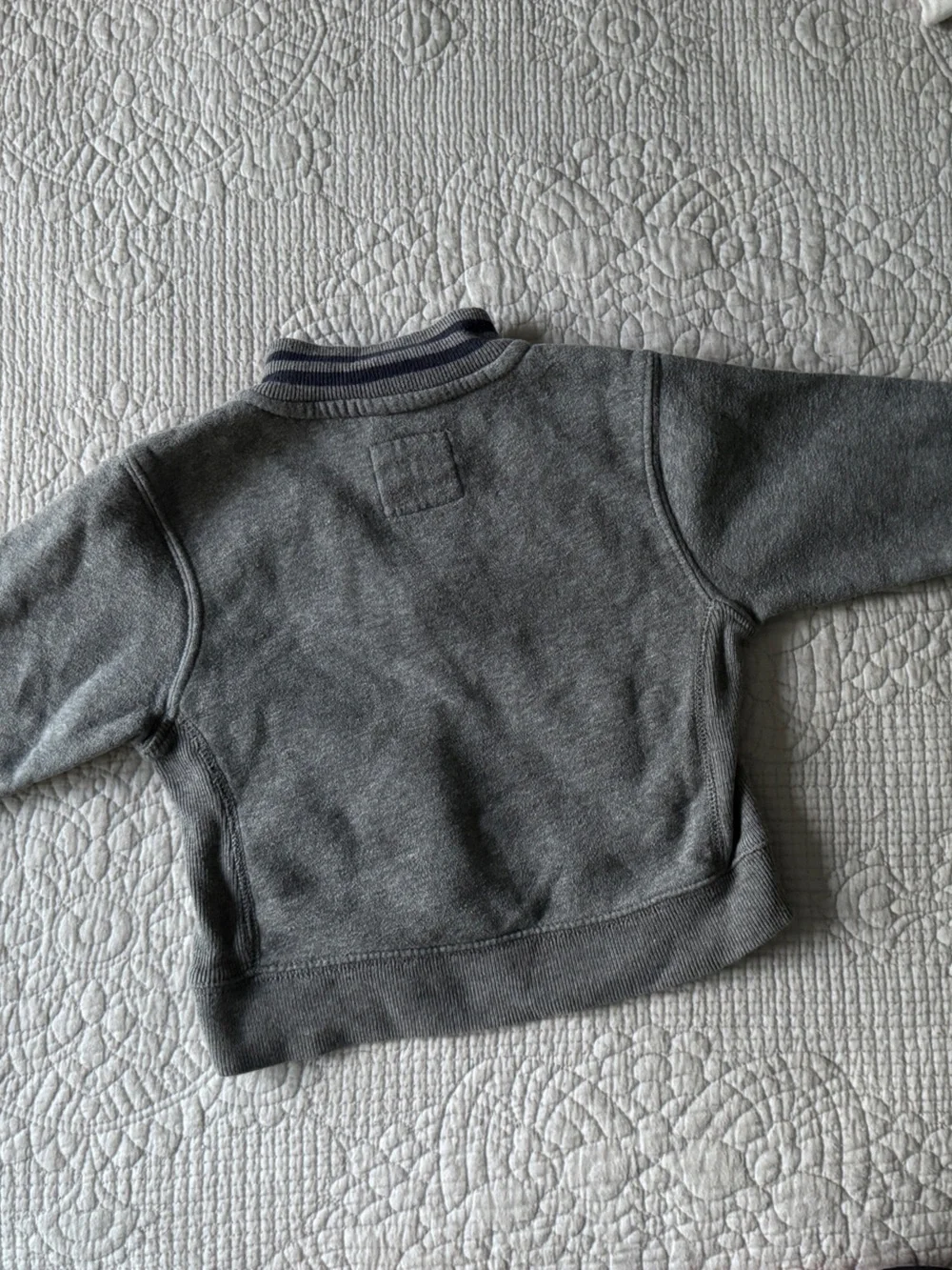 OshKosh B'gosh Gray Pullover Sweatshirt with Navy Trim